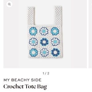 My Beachy Side Crochet Tote Bag, NWOT